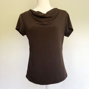 Briggs New York Cowl Neck Short Sleeve Shirt